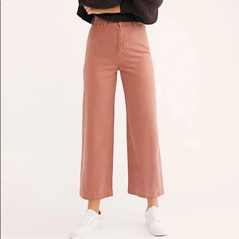 Free People High Waisted Cropped Flare Patty Pant in Terra Cotta size 26
